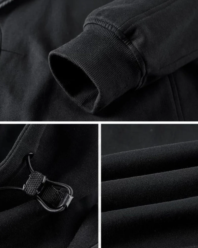 Functional Multi-Pockets Patchwork Hoodie - Image 6