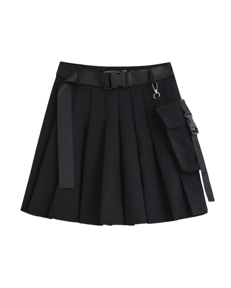 Functional Pocket Black Cargo Skirt - Image 4
