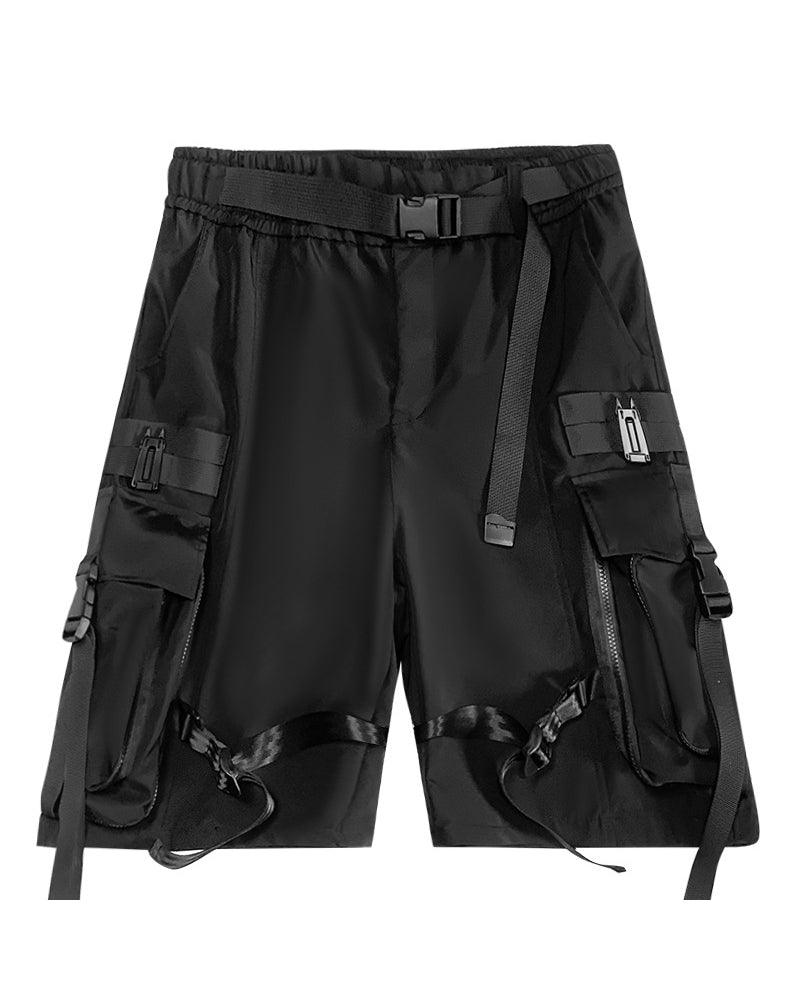 Functional Streetwear Ribbon Cargo Shorts - Image 2