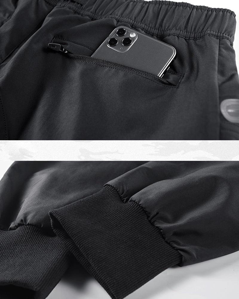 Functional Ribbon Pocket Black Cargo Pants - Image 10