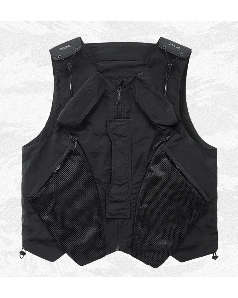 Functional Splicing Sports Cargo Vest - Image 4