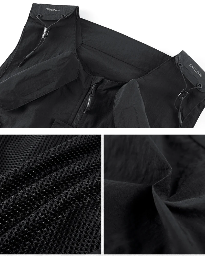 Functional Splicing Sports Cargo Vest - Image 6