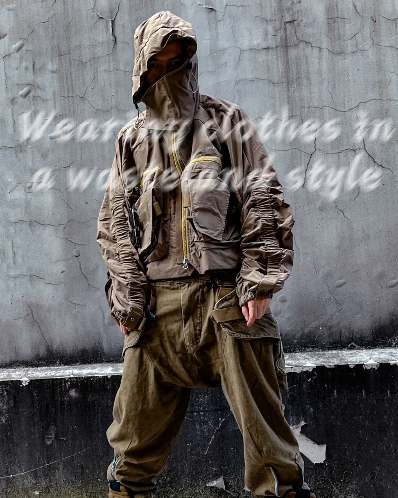 Functional Wasteland-Style 3D-Collar Hooded Jacket - Image 2