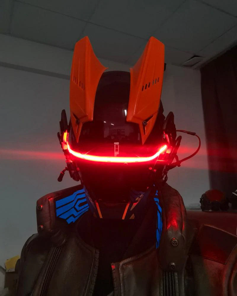 Future Warrior Cyberpunk LED Helmet Mask (LEDs available in 7 colors) - Image 2
