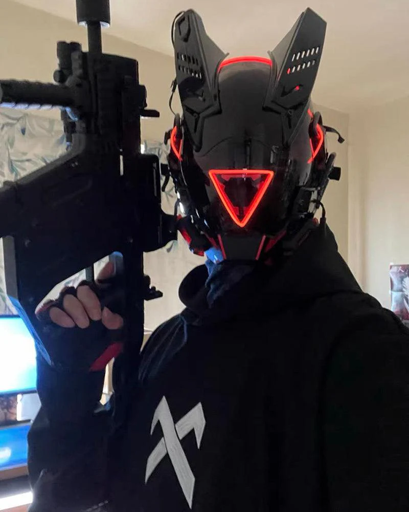 Futuristic LED Sci Fi Cyberpunk Helmet Mask - Image 16