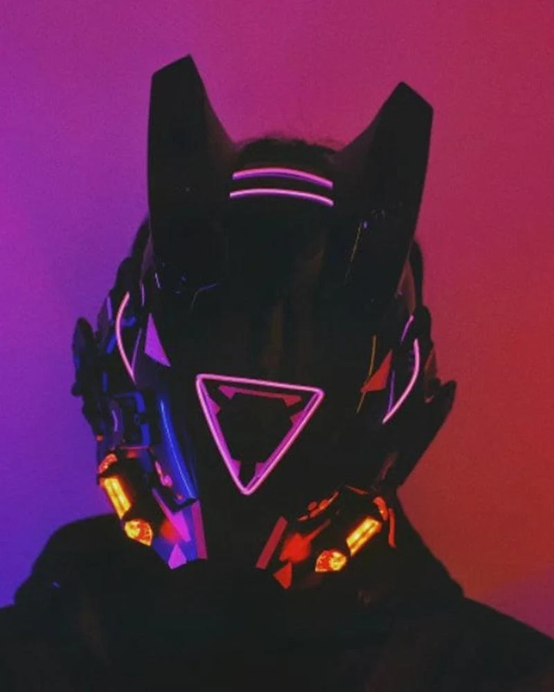 Futuristic LED Sci Fi Cyberpunk Helmet Mask - Image 2