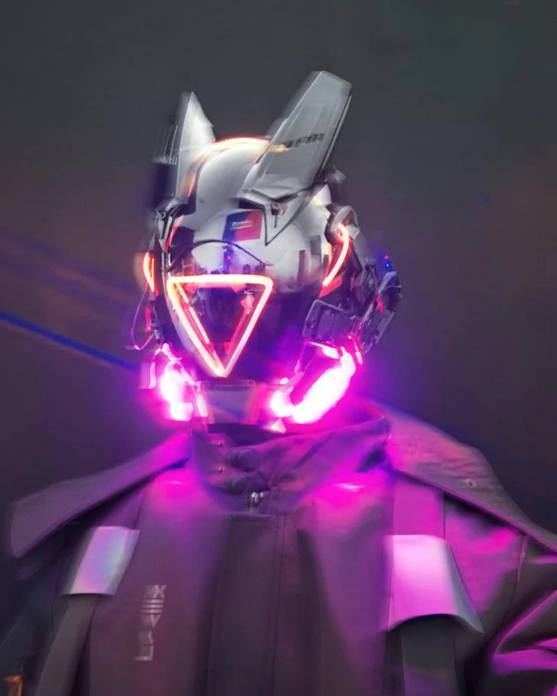 Futuristic LED Sci Fi Cyberpunk Helmet Mask - Image 9