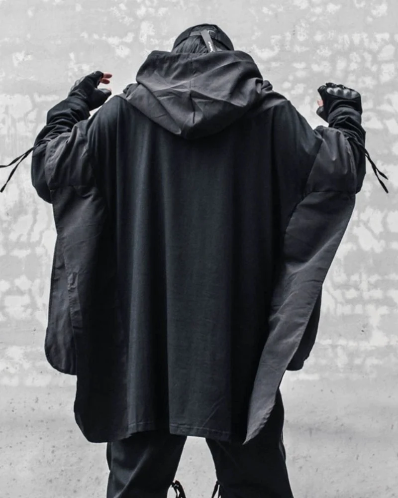 Futuristic Streetwear Ninja Cape Hoodie - Image 4
