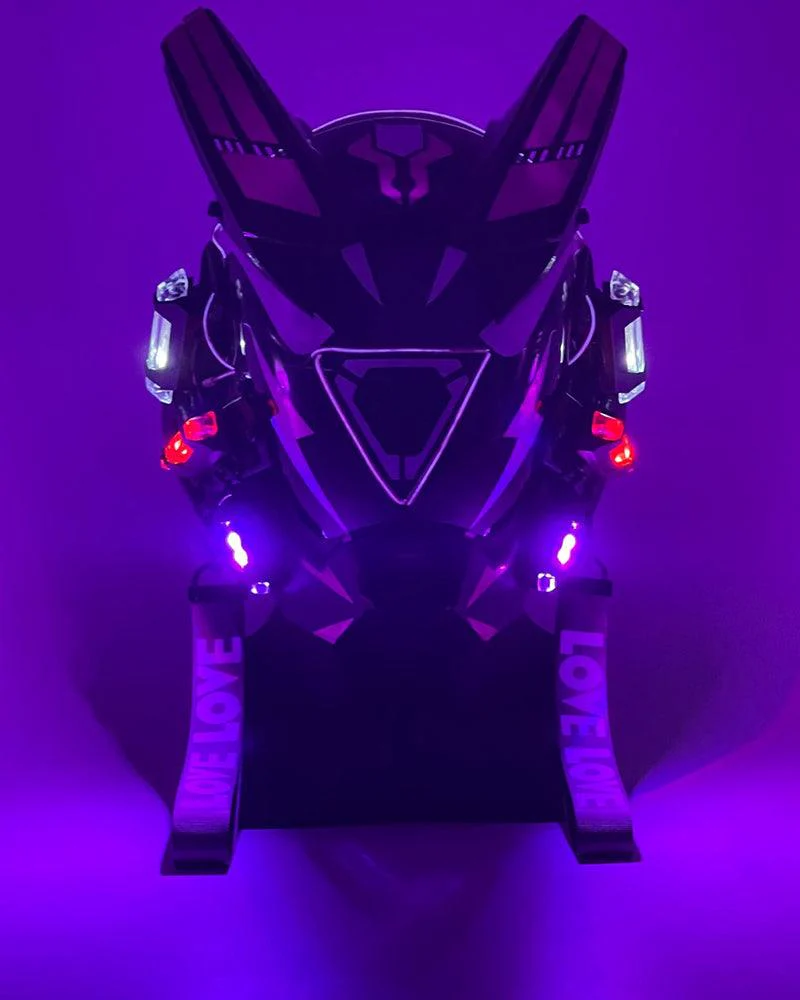 Futuristic Warrior LED Cyberpunk Helmet Mask - Image 23