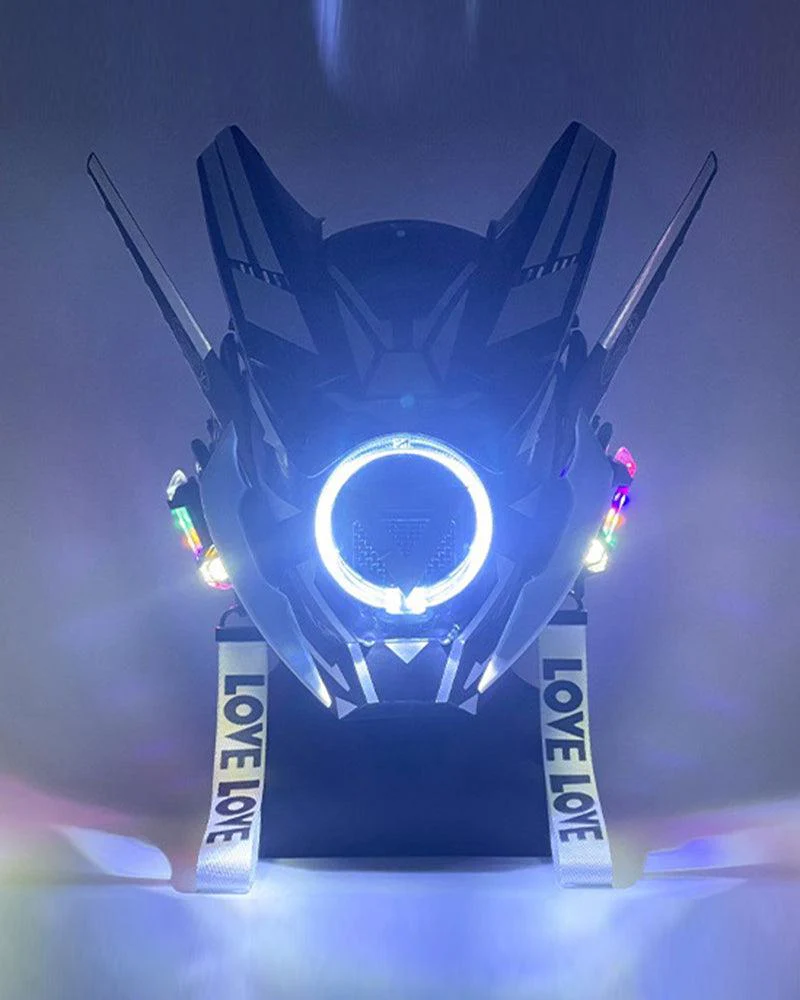 Futuristic Warrior LED Cyberpunk Helmet Mask - Image 4