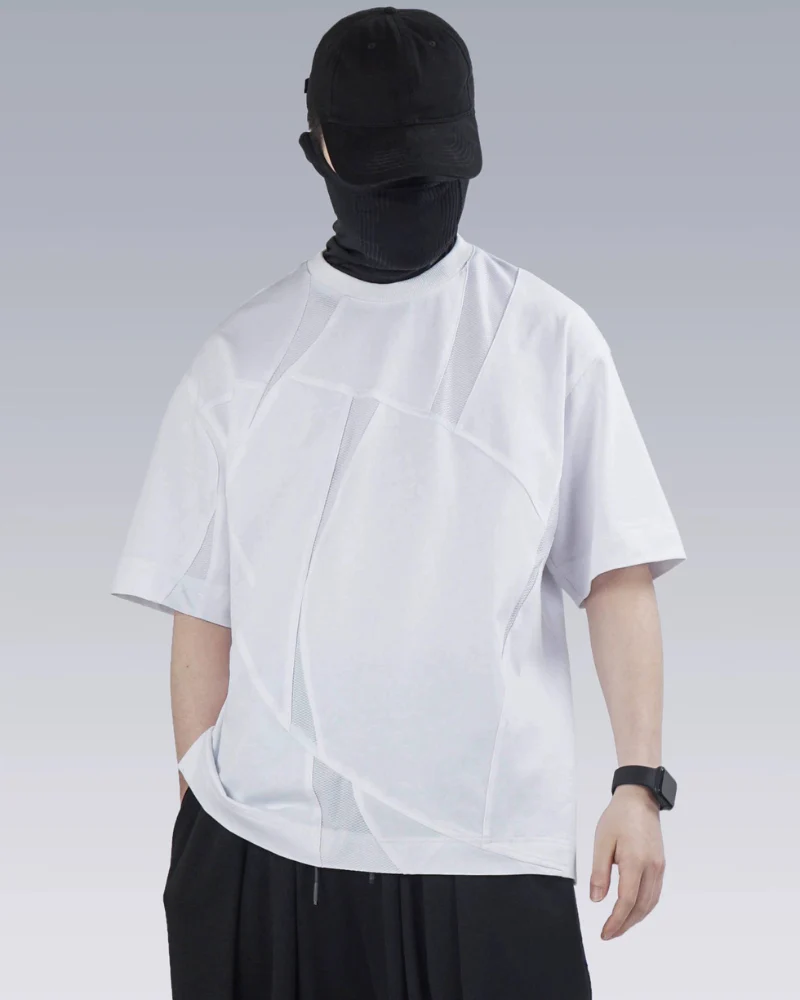 Geometric Patchwork Techwear T-Shirt - Image 7