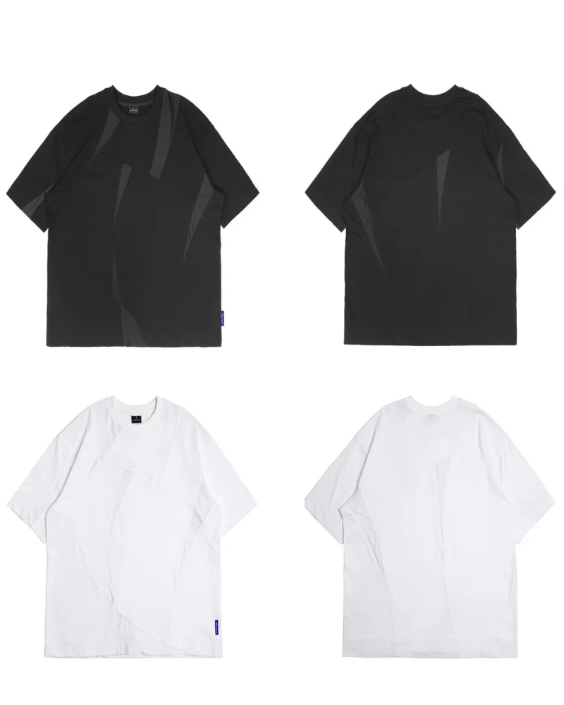 Geometric Patchwork Techwear T-Shirt - Image 9