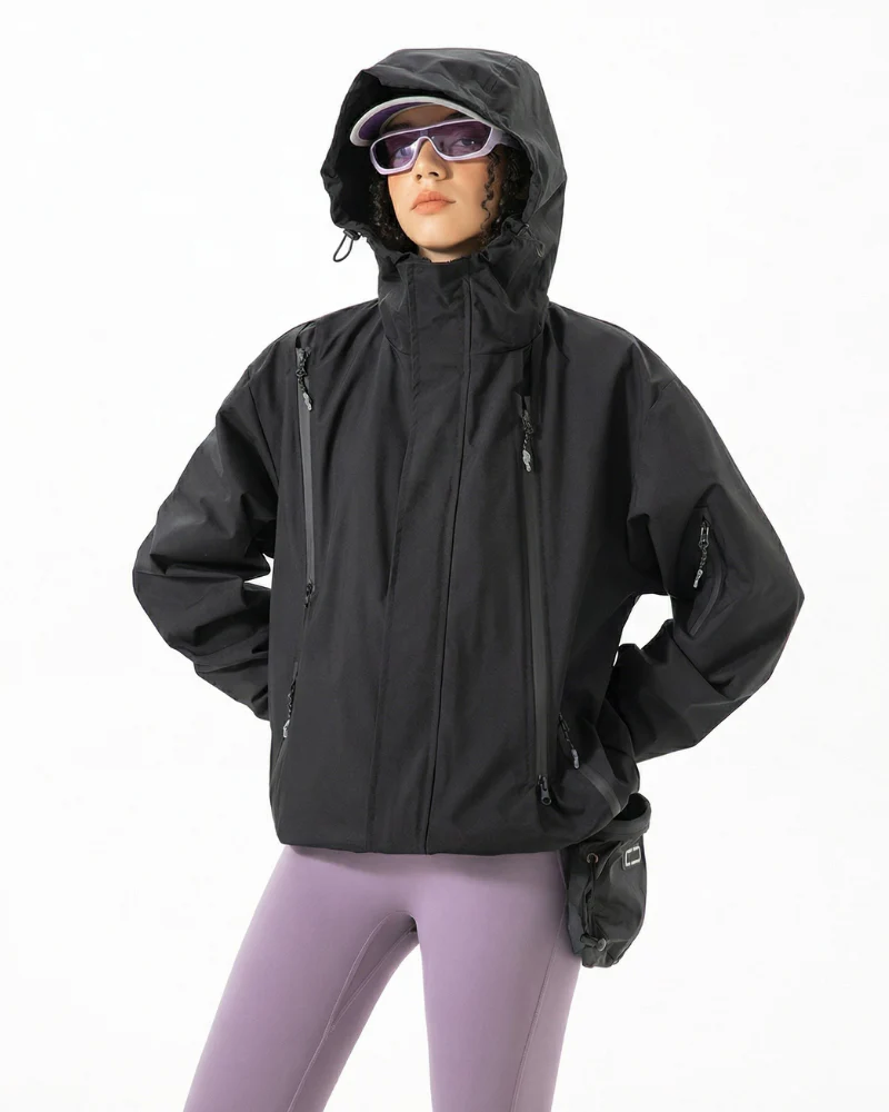 Gorpcore Water-Resistant Unisex Hooded Hardshell Jacket - Image 12
