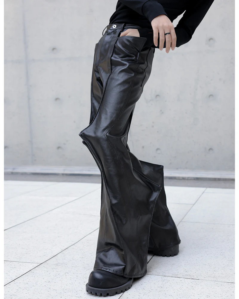 High Street Opium Style 3D-Structured Spiked Flare Pants - Image 5