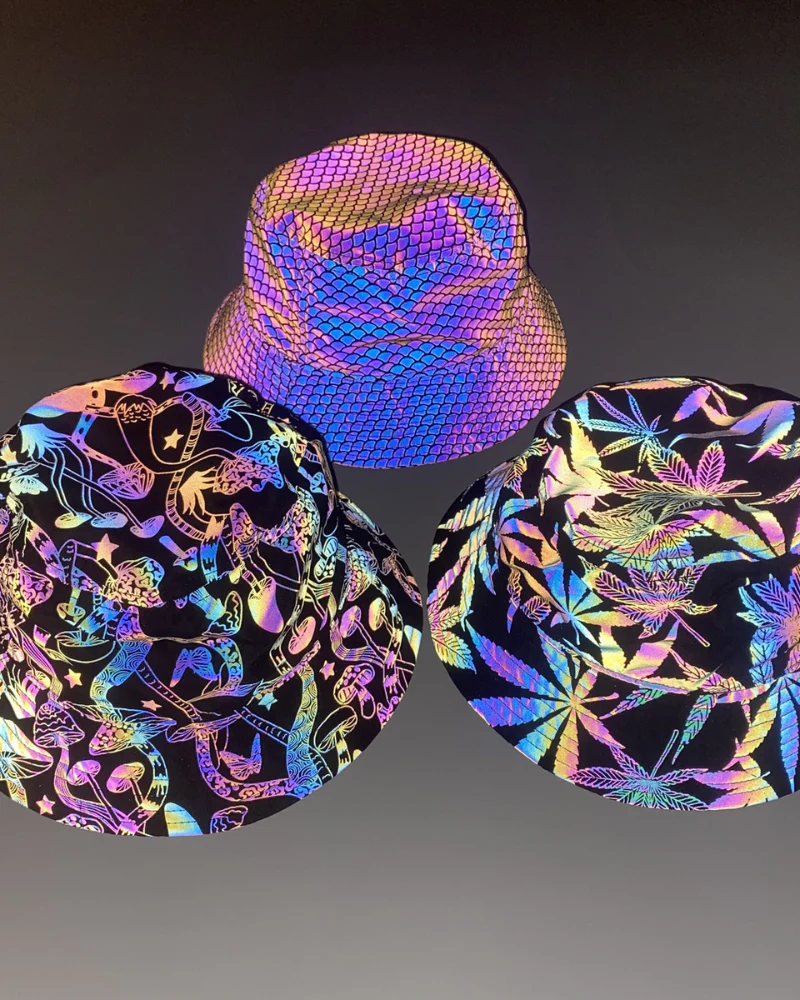 Hip Hop Rainbow Reflective Bucket Hat - Image 2