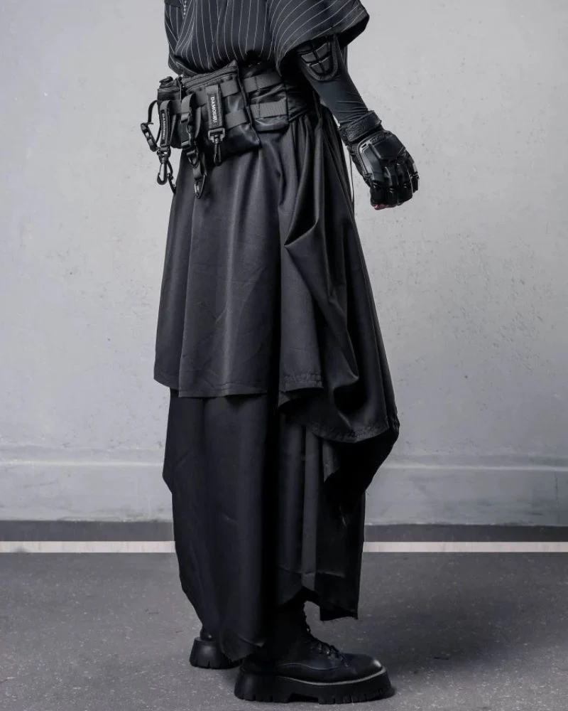 Janpanese Mock Two-Tier Hakama Pants - Image 4