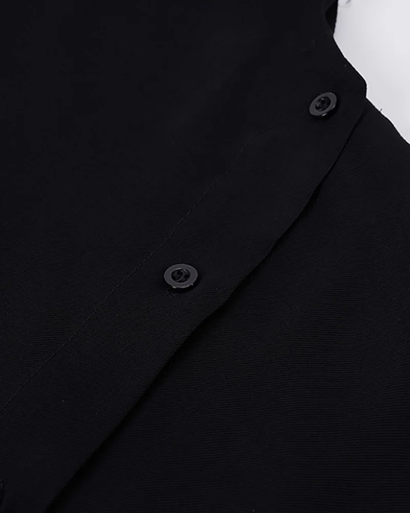 Japanese Relaxed Standing Collar Techwear Shirt - Image 12