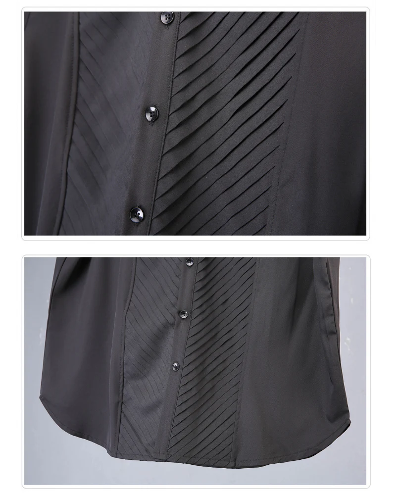 Japanese Style Summer Loose Pleated Short Sleeve Shirt - Image 11