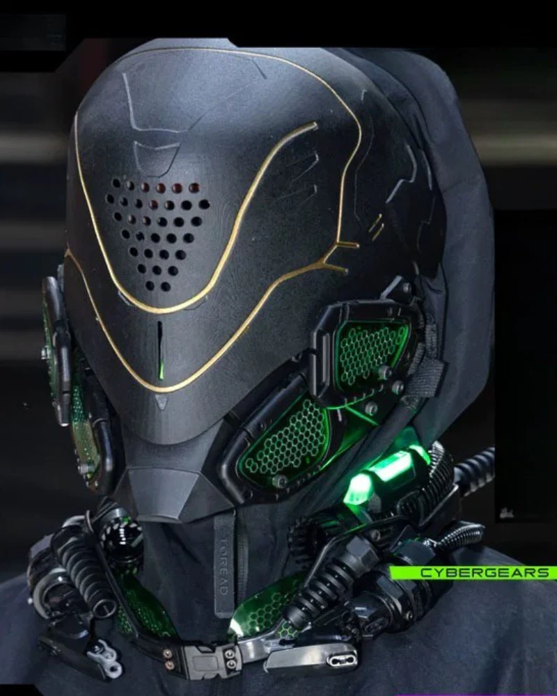 Mech Ares Futuristic Cyberpunk Helmet - Image 2