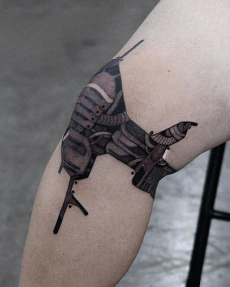 Mech Leg Cyberpunk Tattoo - Image 2