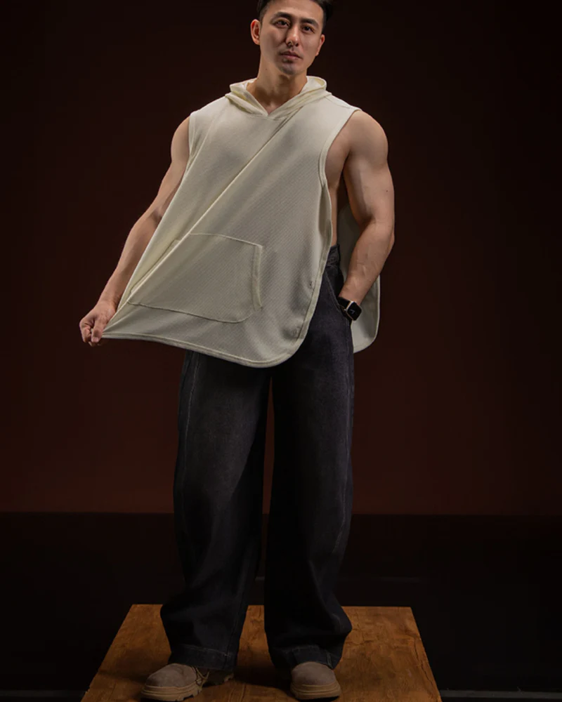 Men's Tank Top Sports Hooded Muscle Shirt - Image 6