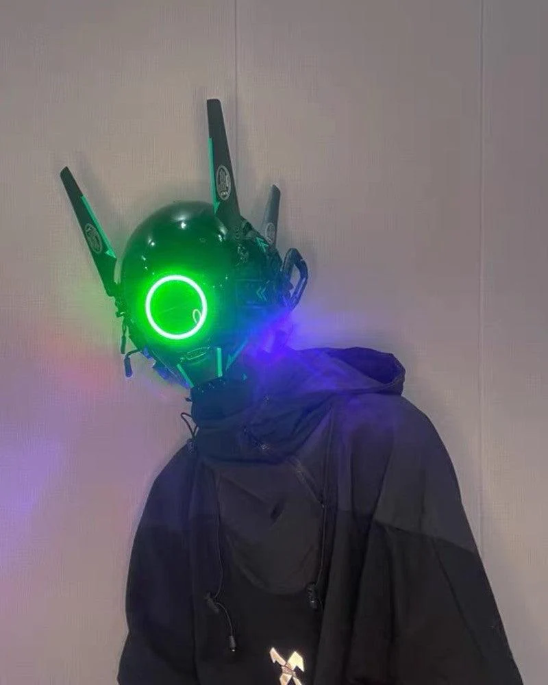 Metaverse Shock Futuristic LED Cyberpunk Helmet Mask - Image 14