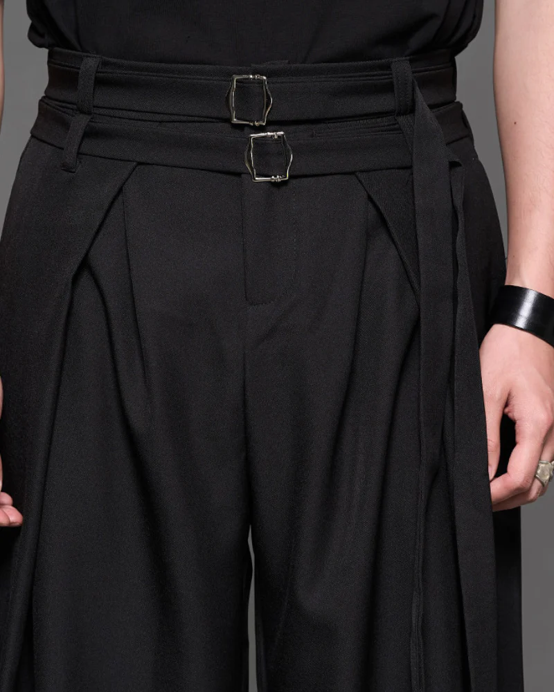 Modern Japanese Style Straight Wide-Leg Hakama Pants - Image 14