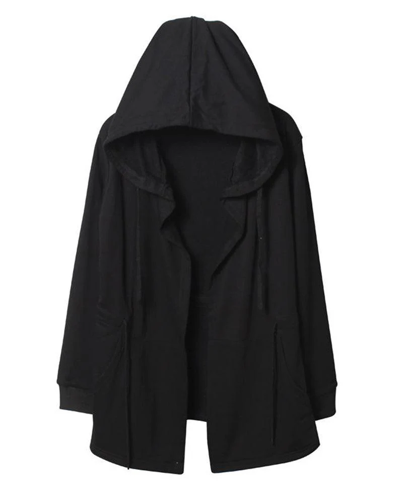 Ninja Costume Techwear Black Hooded Cloak - Image 2