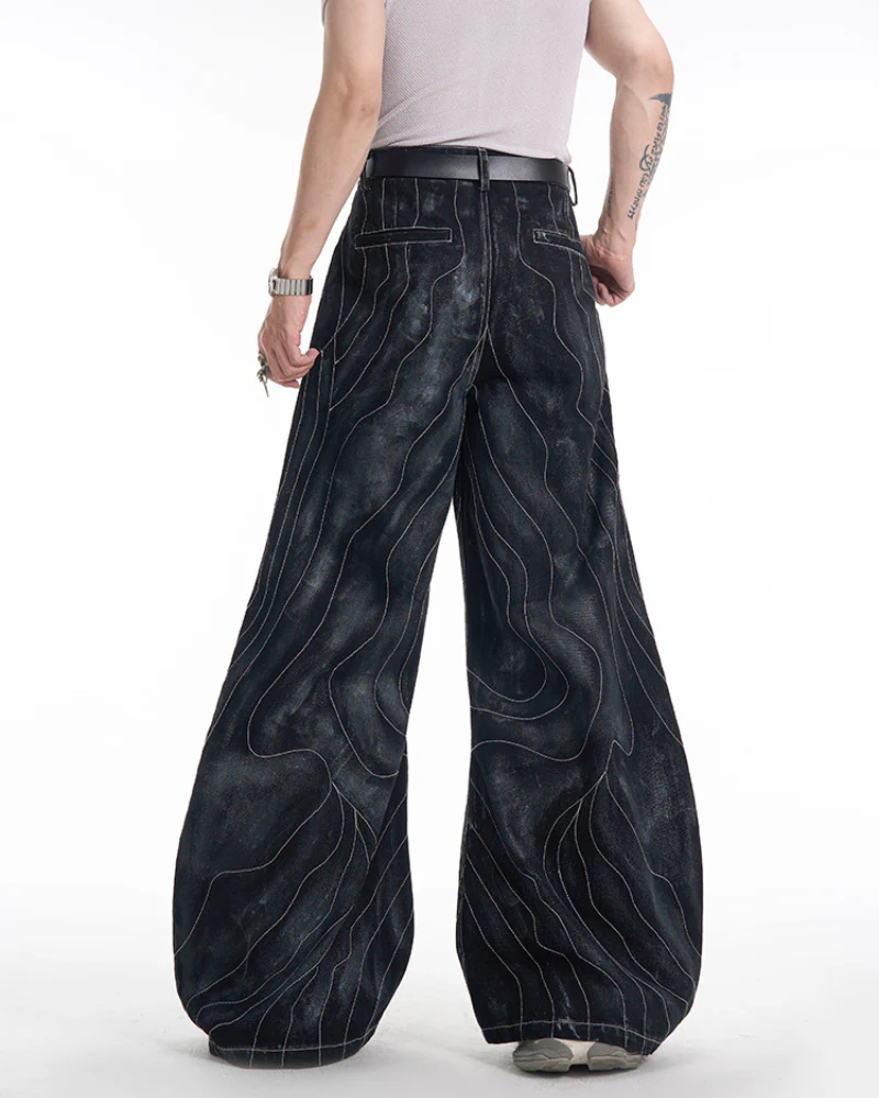 Opium Style Futuristic Wide-Leg Y2K Jeans - Image 5