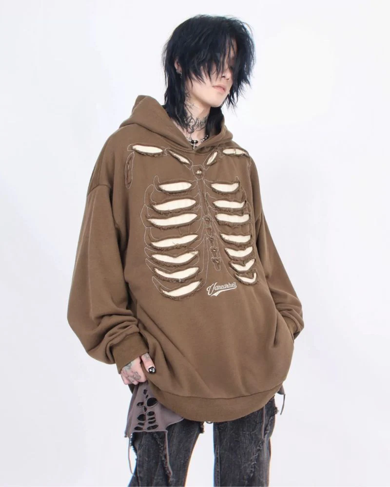 Opium Style Hollow Out Skeleton Hoodie - Image 4
