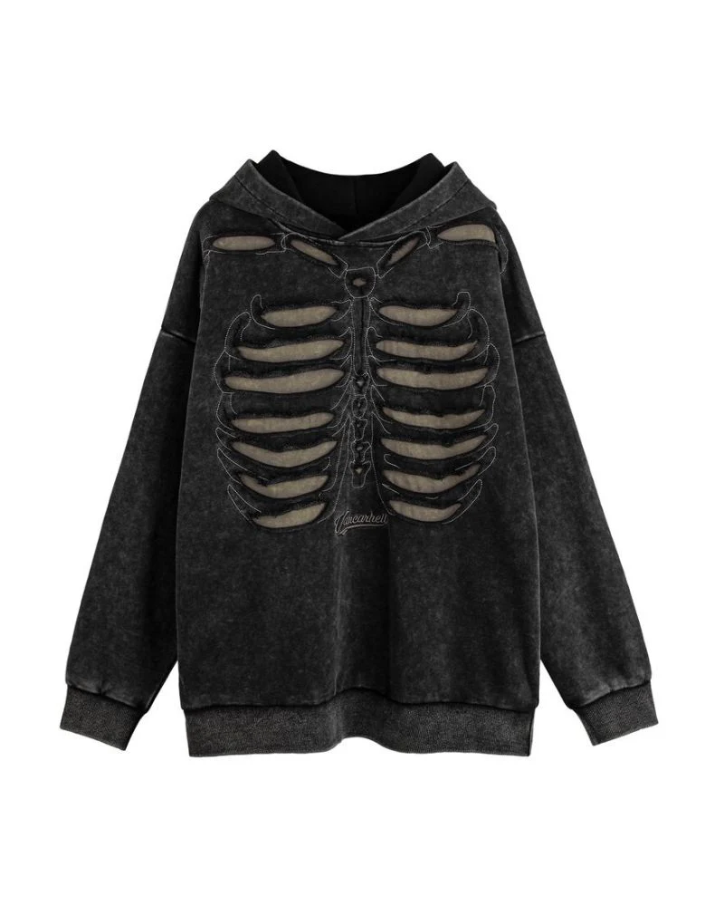 Opium Style Hollow Out Skeleton Hoodie - Image 7