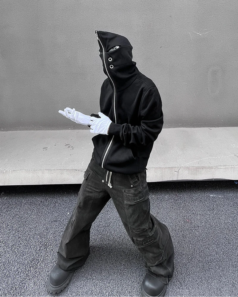 Opium Style Y2K Cut-Out Eye Full Zip Up Hoodie - Image 5