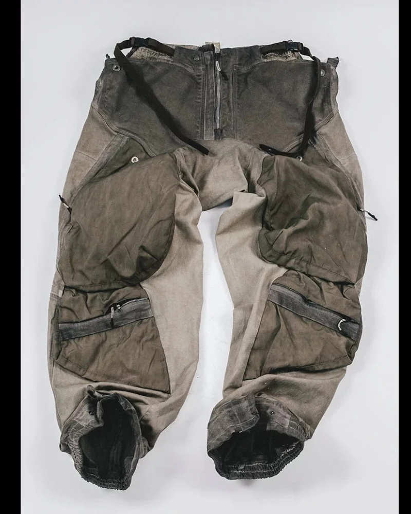 Post-Apocalyptic Washed 3D Panel Multi-Pocket Cargo Pants - Image 14