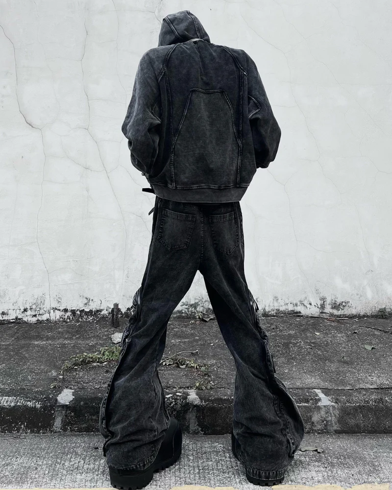 Post-Apocalyptic Washed l Multi-Pocket Cargo Jeans - Image 7