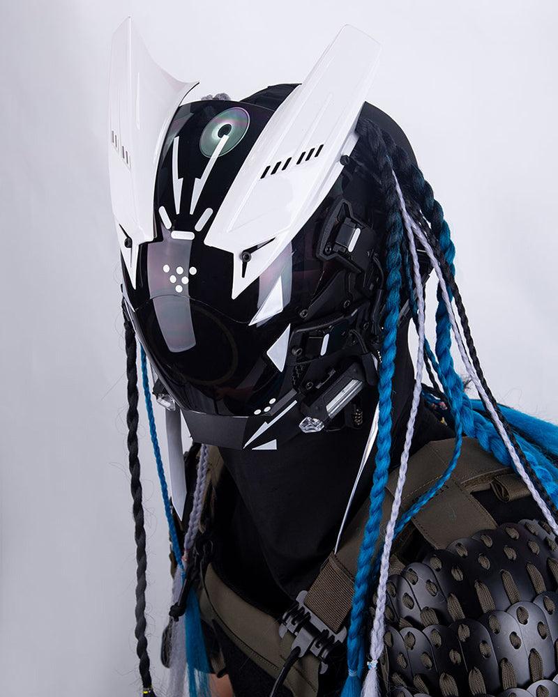 Revenge Warrior Dreadlocks Led Cyberpunk Helmet Mask - Image 12