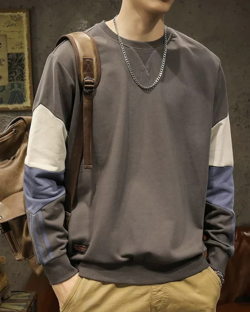 Round Neck Color Block Hoodie - Image 9