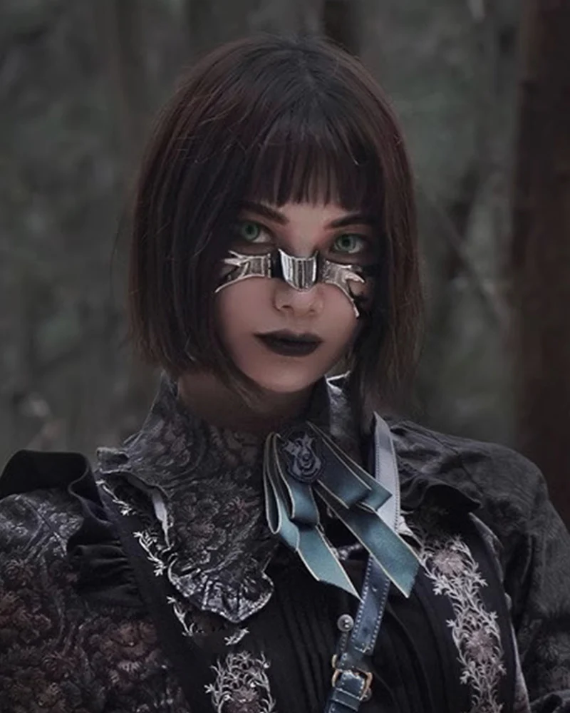 Silver Lip Ring Facial Accessory Cyberpunk Mask - Image 12