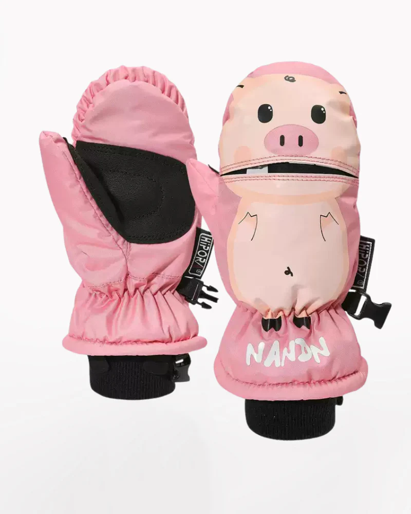 Ski Swear Cartoon Waterproof Warm Kids Ski Gloves - Image 2