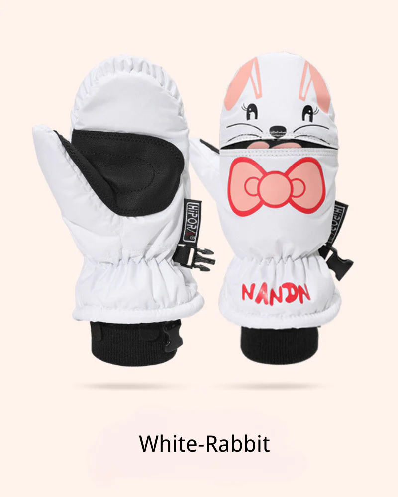 Ski Swear Cartoon Waterproof Warm Kids Ski Gloves - Image 9
