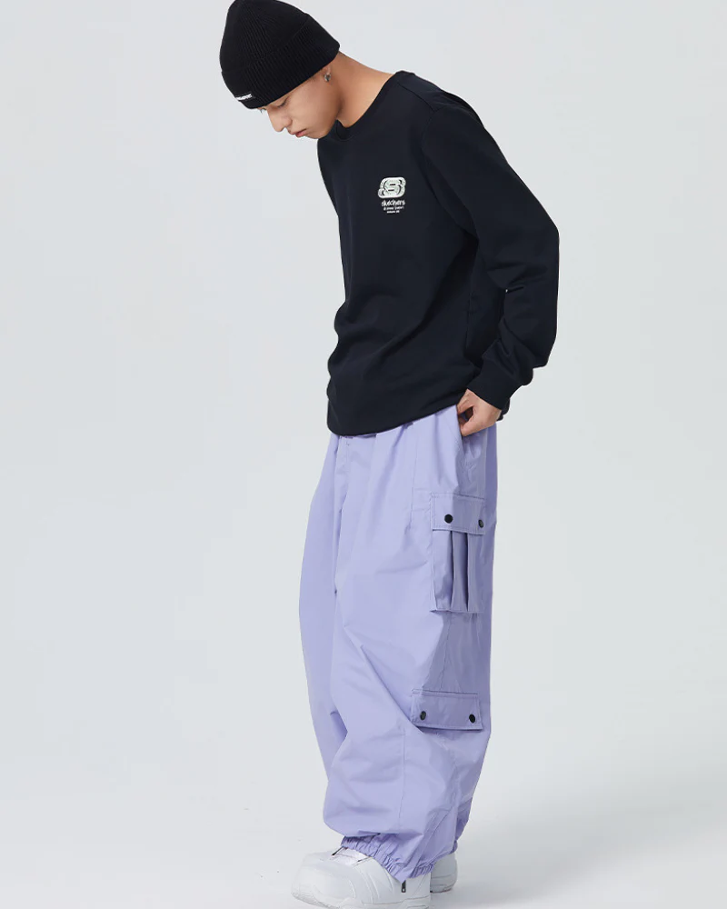 Ski Wear Baggy Snowboard Cargo Snow Pants - Unisex - Image 17