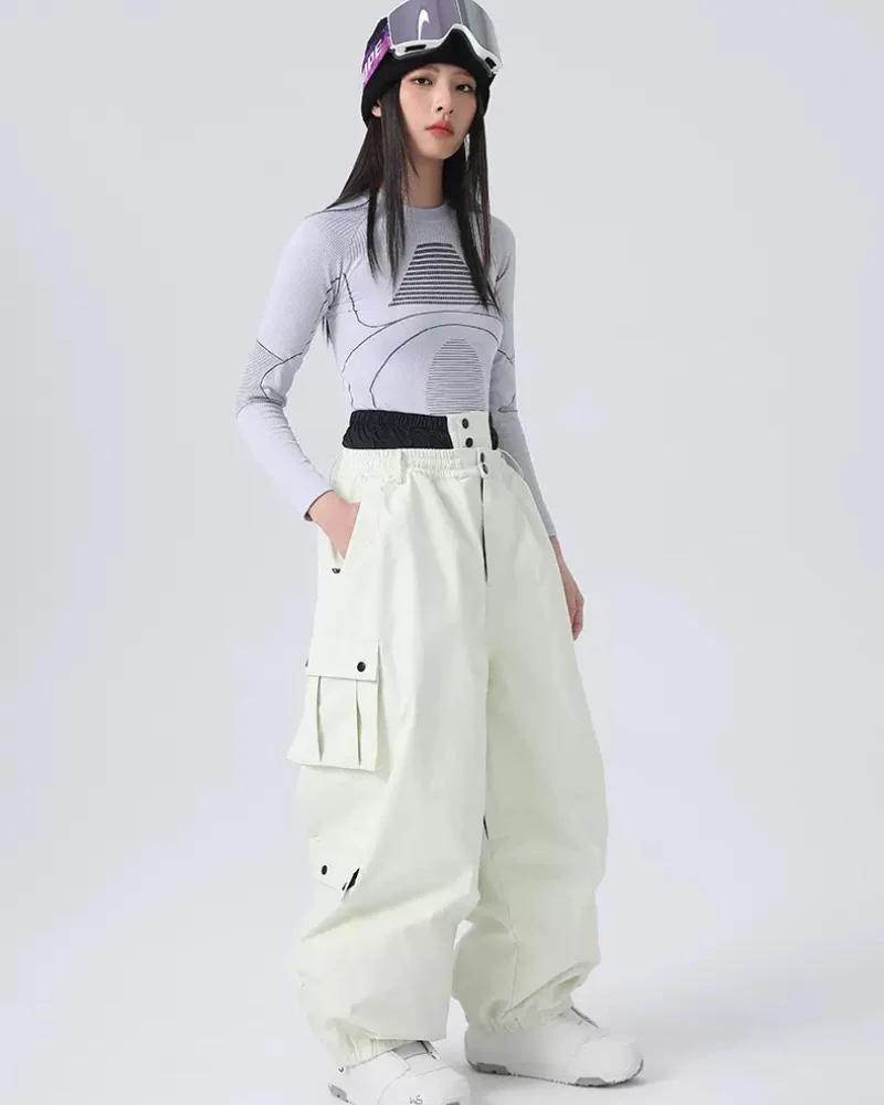 Ski Wear Baggy Snowboard Cargo Snow Pants - Unisex - Image 25