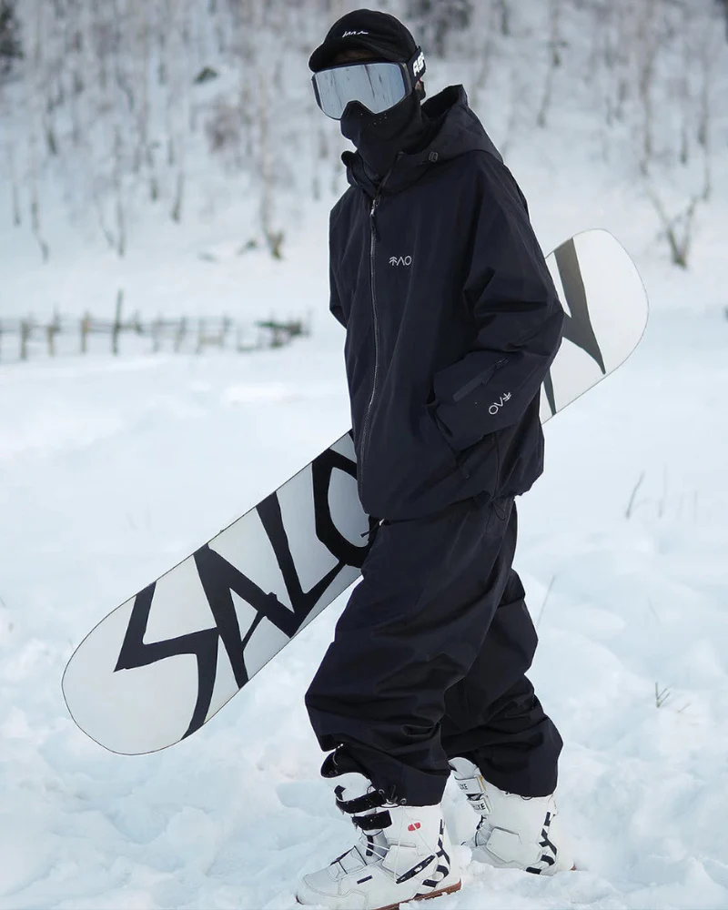 Ski Wear Black Fleece-Lined Waterproof Ski Suit -Unisex (Single Unit Available) - Image 2