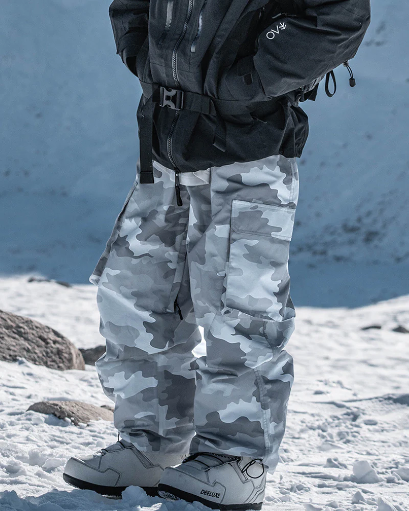 Ski Wear Camouflage Fleece-Lined Snowboard Pants -Unisex - Image 10