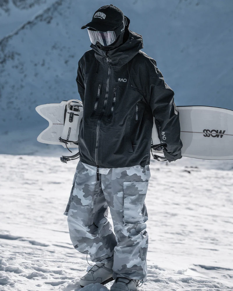 Ski Wear Camouflage Fleece-Lined Snowboard Pants -Unisex - Image 11