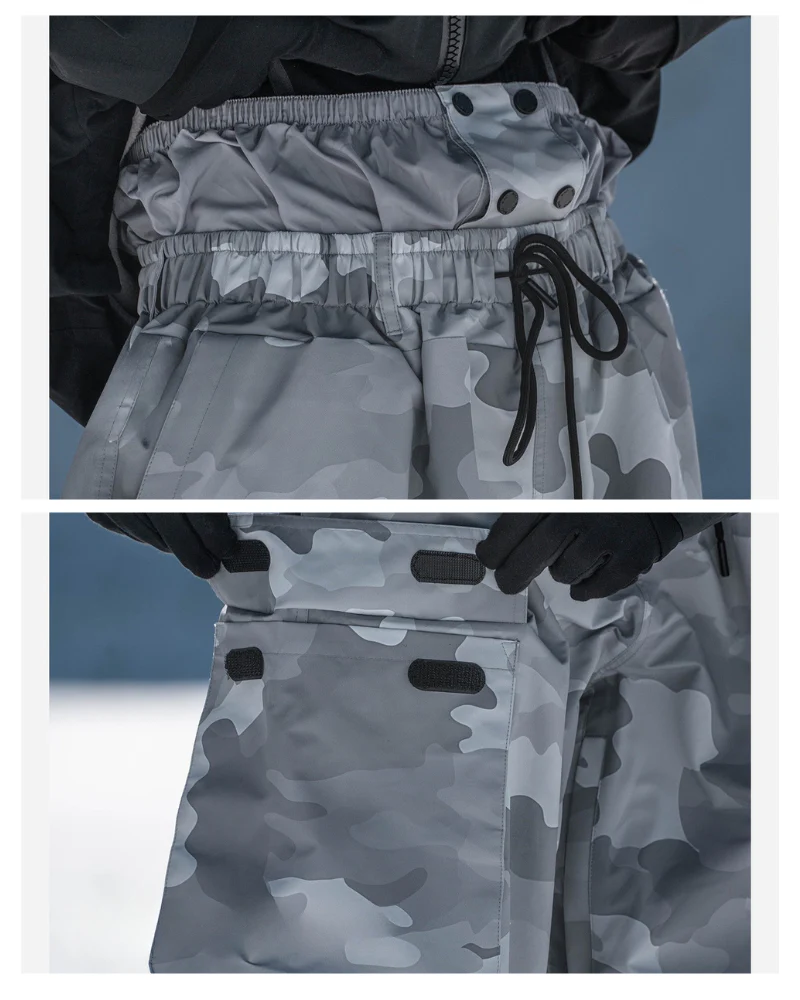 Ski Wear Camouflage Fleece-Lined Snowboard Pants -Unisex - Image 12