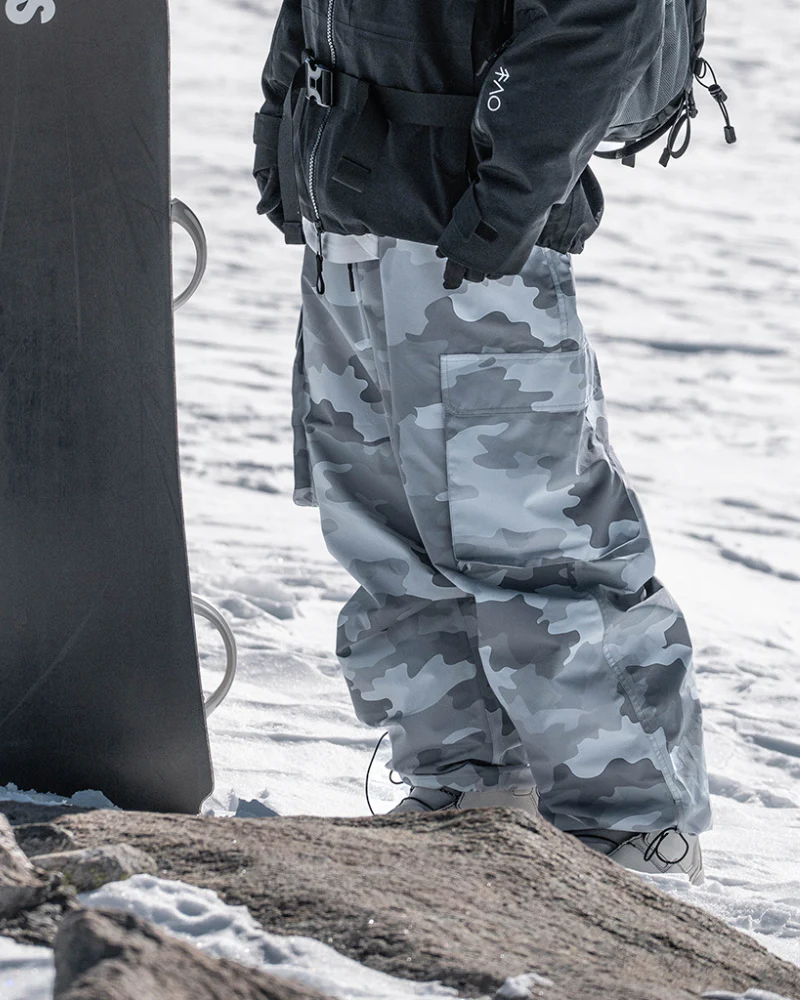 Ski Wear Camouflage Fleece-Lined Snowboard Pants -Unisex - Image 4