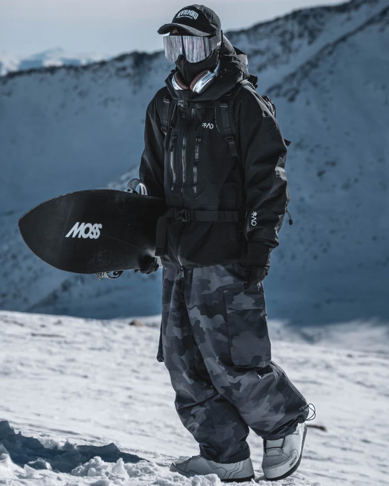Ski Wear Camouflage Fleece-Lined Snowboard Pants -Unisex - Image 7
