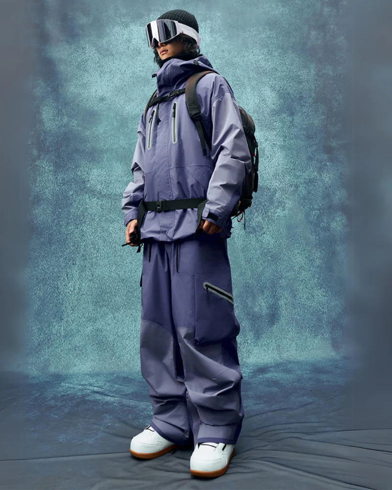 Ski Wear Color Block Snow Jacket&Pants Suit -Unisex - Image 4
