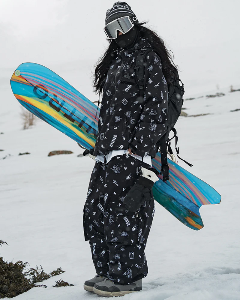 Ski Wear Fashion Digital-Print Ski Jacket & Pant Set -Unisex - Image 3