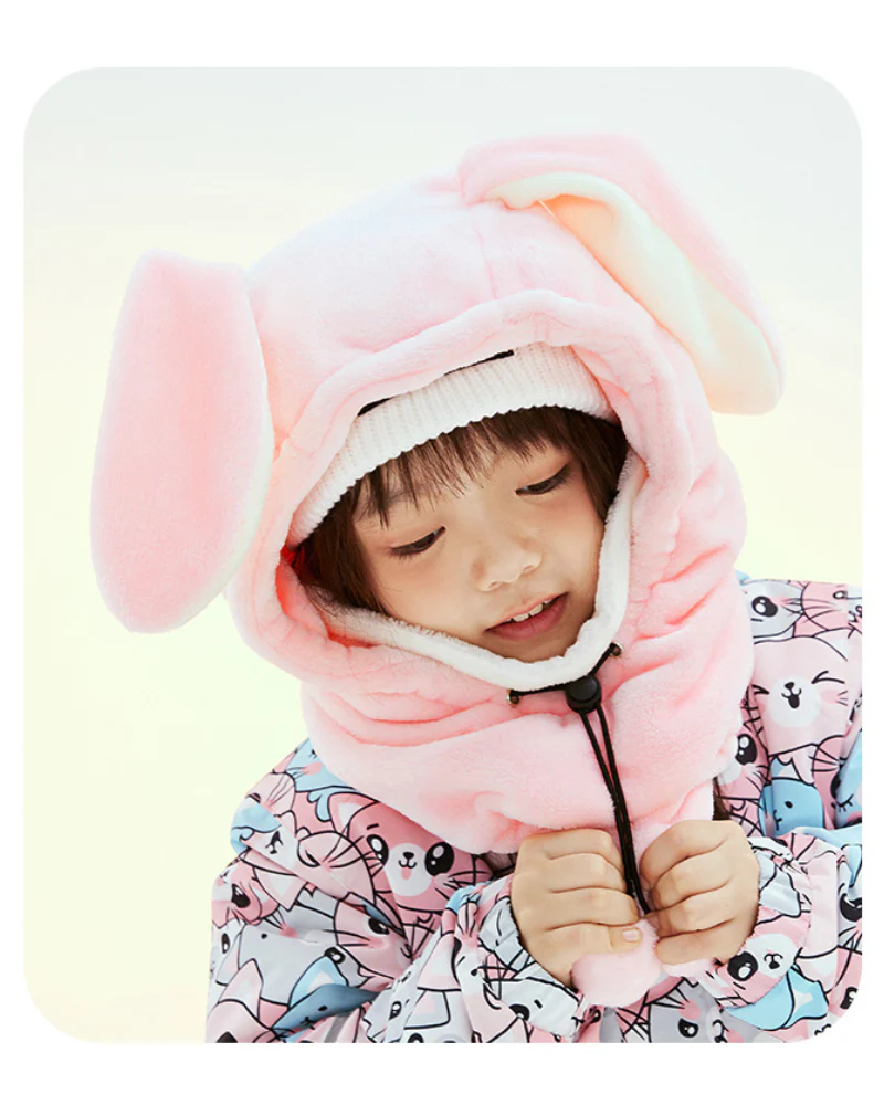 Ski Wear Kids Plush Jumping Ear Snow Helmet Hood - Image 11